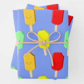 フルーツアイスポップ・アートのパターン ラッピングペーパーシート (インサイチュ)