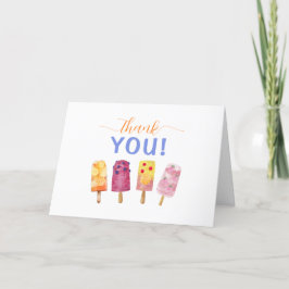 フルーツアイスモダンクリームポップシクル赤ちゃんシャワー サンキューカード