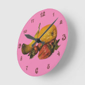 フルーツアクリル壁掛け時計 ラウンド壁時計 (傾斜)