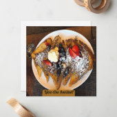 フルーツアフランスのートとトーストのプレート ノートカード (正面/裏面インサイチュ)