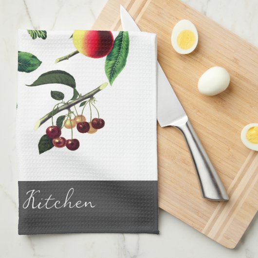 フルーツアートは自分の文字を加えカスタムる キッチンタオル (四つ折り)