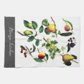 フルーツアートは自分の文字を加えカスタムる キッチンタオル (横)