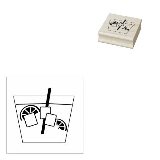 フルーツアートスタンプ付きカクテル ラバースタンプ (押印)