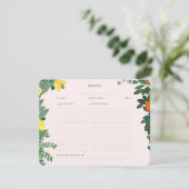フルーツイタリアンブライダルシャワーレシピエンクロージャカード 招待状 (スタンド正面)