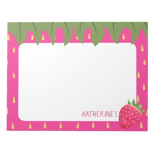 フルーツイチゴ ノートパッド (正面)