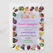 フルーツウォーターカラフルカラートゥッティフルーティ誕生日 招待状 (正面)