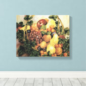 フルーツウォーター絵画色のバスケット キャンバスプリント (インサイチュ (ウッドフロア))