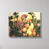 フルーツウォーター絵画色のバスケット キャンバスプリント (正面)
