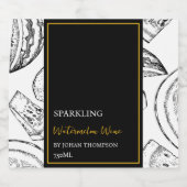 フルーツエレガントきらめくスイカのワインラベル スパークリングワインラベル (シングルラベル)