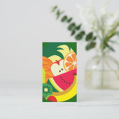 フルーツエレガントイラストレーショングリーンレッドイエローフルーツ 名刺 (スタンド正面)