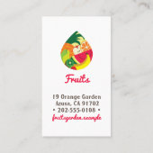 フルーツエレガントイラストレーショングリーンレッドイエローフルーツ 名刺 (裏面)