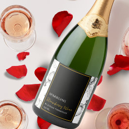 フルーツエレガントゴきらめくリーワインラベル スパークリングワインラベル