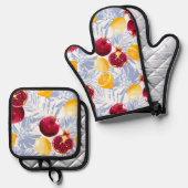 フルーツオーブンミットセット 鍋つかみ&鍋敷きセット (正面/裏面)