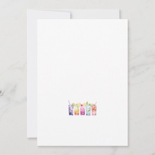 フルーツカクテルミニマルエレガントリストカップルのシャワー 招待状 (裏面)