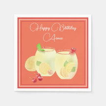 フルーツカクテル ハッピー バースデー ペーパーナプキン