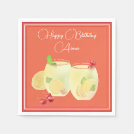 フルーツカクテル ハッピー バースデー ペーパーナプキン スタンダードカクテルナプキン