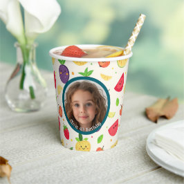 フルーツカスタムをテーマにした写真と名前 紙コップ