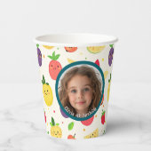 フルーツカスタムをテーマにした写真と名前 紙コップ (裏面)