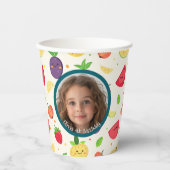 フルーツカスタムをテーマにした写真と名前 紙コップ (正面)