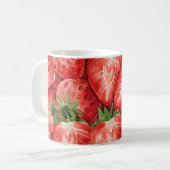 フルーツカップ – イチゴデザインCermic Mag コーヒーマグカップ (正面左)