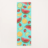 フルーツカラフルいちごスイカ柑橘系ブルー ヨガマット (正面)