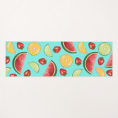 フルーツカラフルいちごスイカ柑橘系ブルー ヨガマット (正面(横))