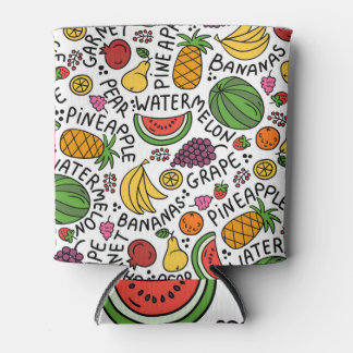 フルーツカラフルをテーマにしたヴィンテージパターン。 缶クーラー