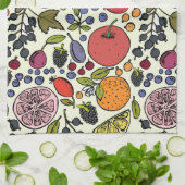 フルーツカラフルイラストレーション キッチンタオル (折り畳み)