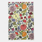フルーツカラフルイラストレーション キッチンタオル (縦)