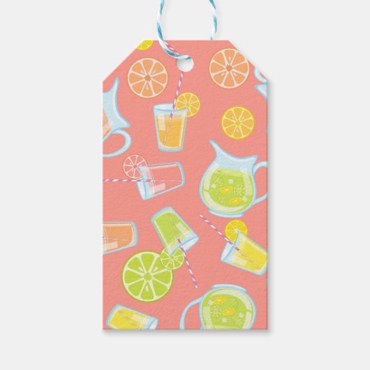 フルーツカラフルスライス&ジュースの投手 ギフトタグ (正面)