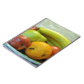 フルーツカラフルトレイ、オレンジ、リンゴ、梨、 ノートブック (左側)