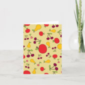 フルーツカラフルパタンリンゴさくらんぼと梨 カード (正面)