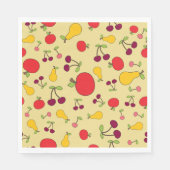 フルーツカラフルパタンリンゴさくらんぼと梨 スタンダードランチョンナプキン (正面)