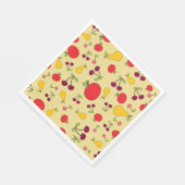 フルーツカラフルパタンリンゴさくらんぼと梨 スタンダードランチョンナプキン (角)