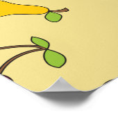 フルーツカラフルパタンリンゴさくらんぼと梨 ポスター (角)