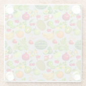 フルーツカラフルパターン01.b LGrey BG ガラスコースター (裏面)