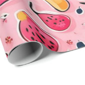 フルーツカラフルピンクデカ ラッピングペーパー (ロールコーナー)