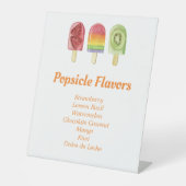 フルーツカラフルポプシクルのフレーバー夏のパーティー 台座サイン (正面)