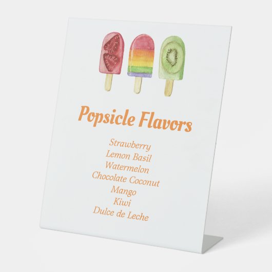 フルーツカラフルポプシクルのフレーバー夏のパーティー 台座サイン (正面)
