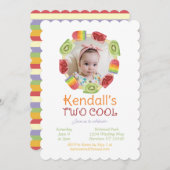 フルーツカラフルポプシクル夏の第2誕生日 招待状 (正面/裏面)