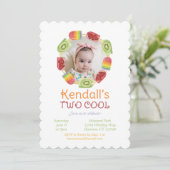 フルーツカラフルポプシクル夏の第2誕生日 招待状 (スタンド正面)