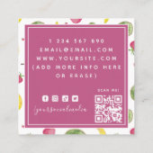 フルーツカラフル栄養士ソーシャルメディア&QRコード スクエア名刺 (裏面)