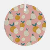 フルーツカラフル、シームレスな背景パターン。 ガラスオーナメント (裏面)