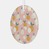 フルーツカラフル、シームレスな背景パターン。 ガラスオーナメント (正面左)