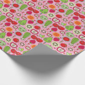 フルーツキッチンイラストレーション模様 ラッピングペーパー (角)