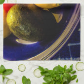 フルーツキッチンタオルの青いボウル キッチンタオル (折り畳み)