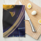 フルーツキッチンタオルの青いボウル キッチンタオル (四つ折り)