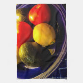 フルーツキッチンタオルの青いボウル キッチンタオル (縦)