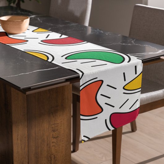 フルーツキャンディの形状パターン ロングテーブルランナー