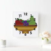 フルーツクロックのボウル スクエア壁時計 (ホーム)